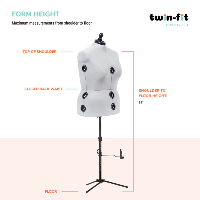 Dritz Twin-Fit Adjustable Dress Form &amp; Reviews | Wayfair